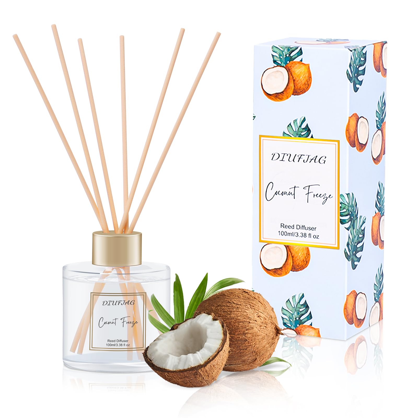 Amazon.com: 100ml Scent Diffuser with 6 Fiber Sticks, 3.5 oz Reed